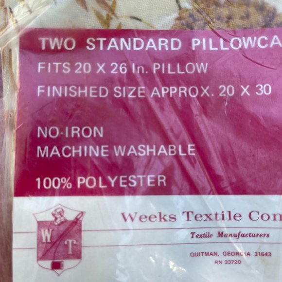 Pillowcase Set 2 Standard Floral Fall Colors New - Picture 3 of 11